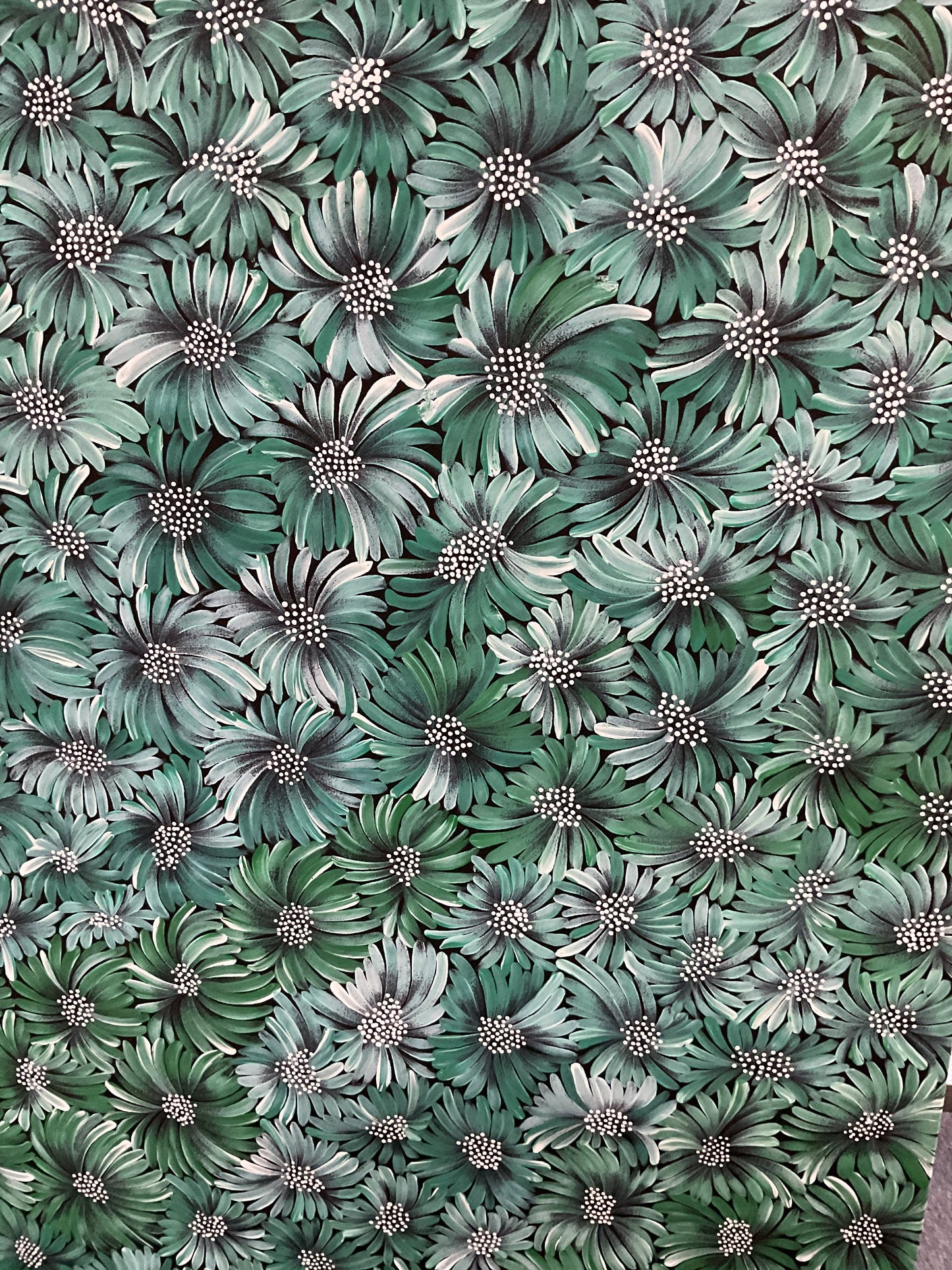 Bush Medicine Leaves by Doreen Nolan, original Aboriginal art, 200 x 88cm