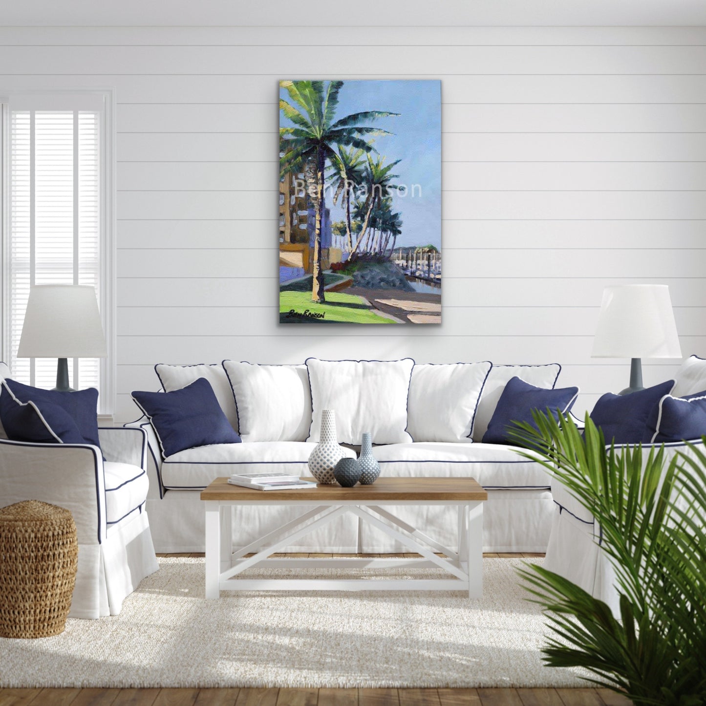 Palm Trees at Mackay Marina by Ben Ranson - Limited Edition Canvas