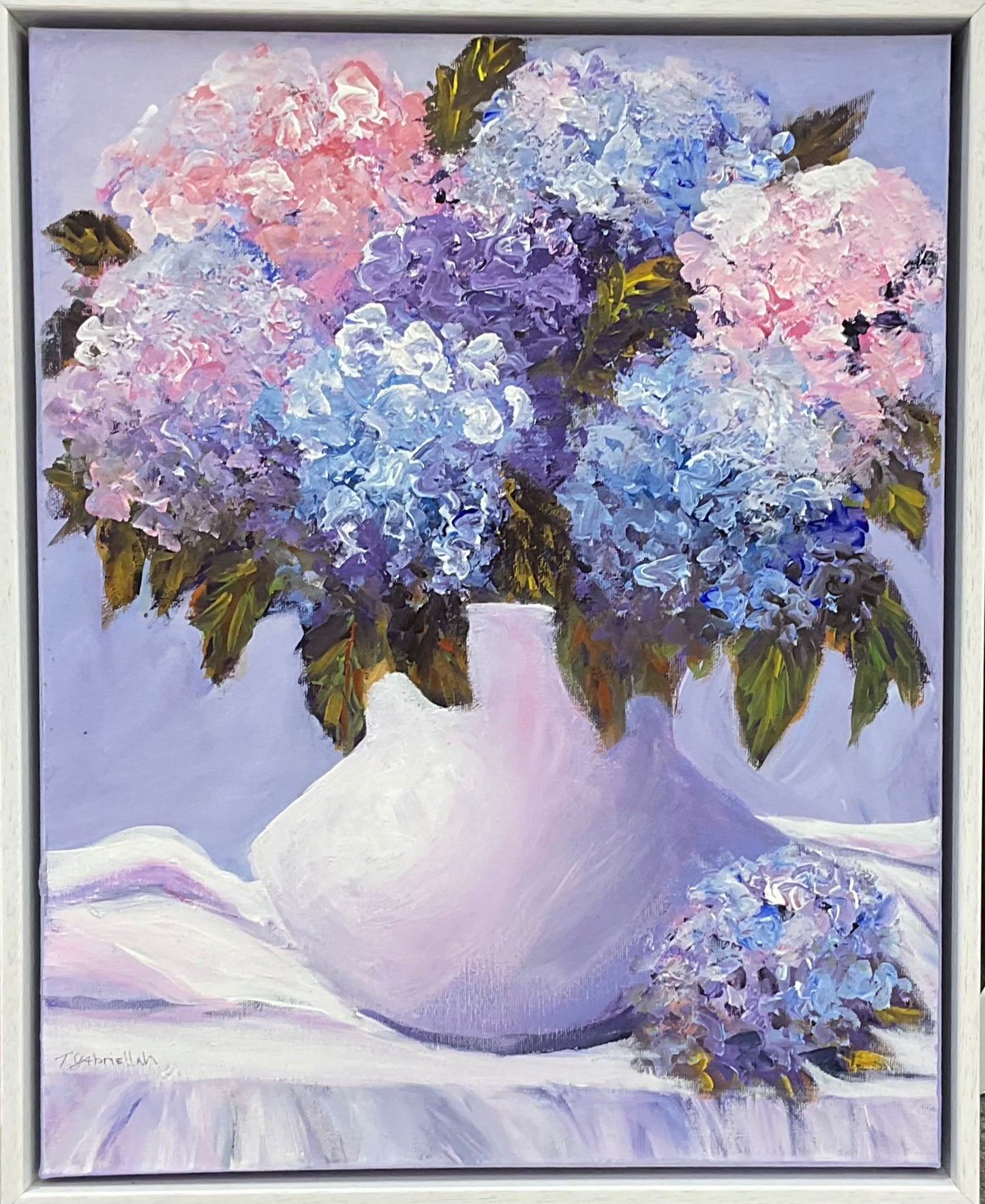 Tia Gabriella "hydrangea" Acrylic on Canvas 40cm x 50cm