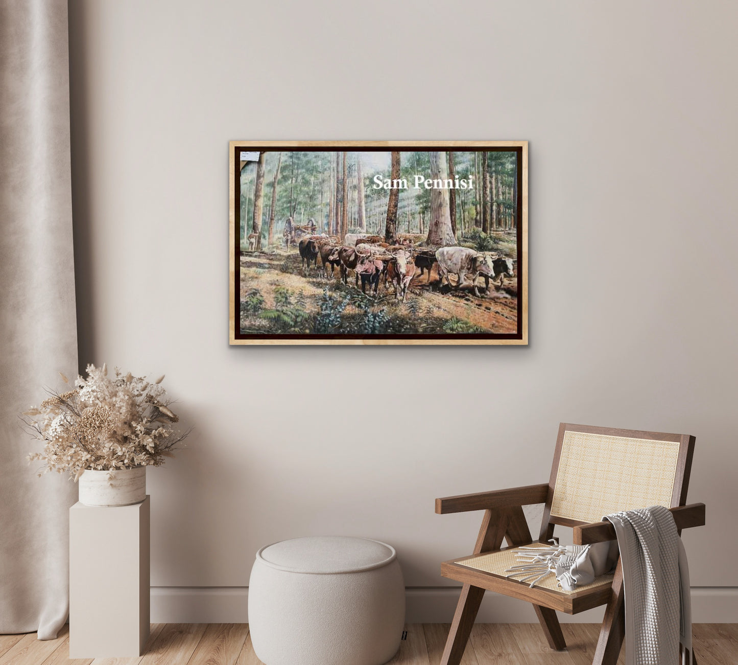 Teamwork Framed Canvas Original Painting by Sam Pennisi 91cm x 61cm Award Winning