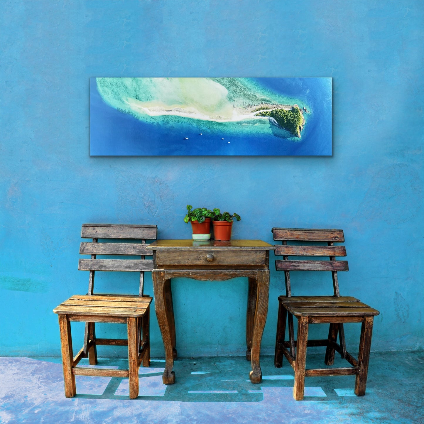 Aerial island print Whitsunday Islands