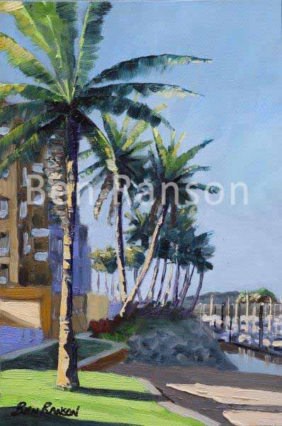 Palm Trees at Mackay Marina by Ben Ranson - Limited Edition Canvas