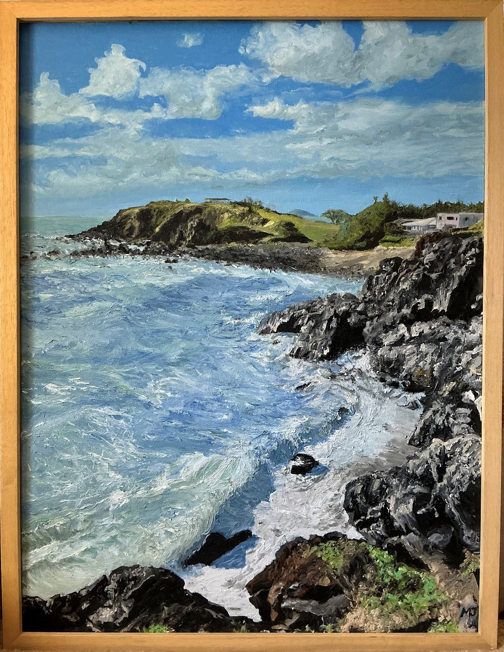 Stormy Summer, Slade Point Framed Canvas Original Painting by Michael Jones 79cm x 103cm