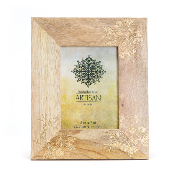 Artisan Gold-Foil Mangowood 5x7 Photoframe