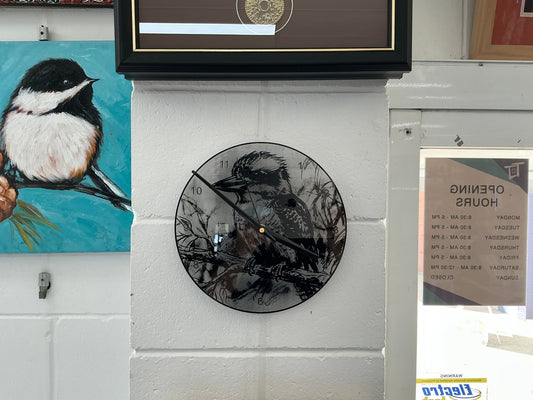 Clock, customised with Kookaburra image