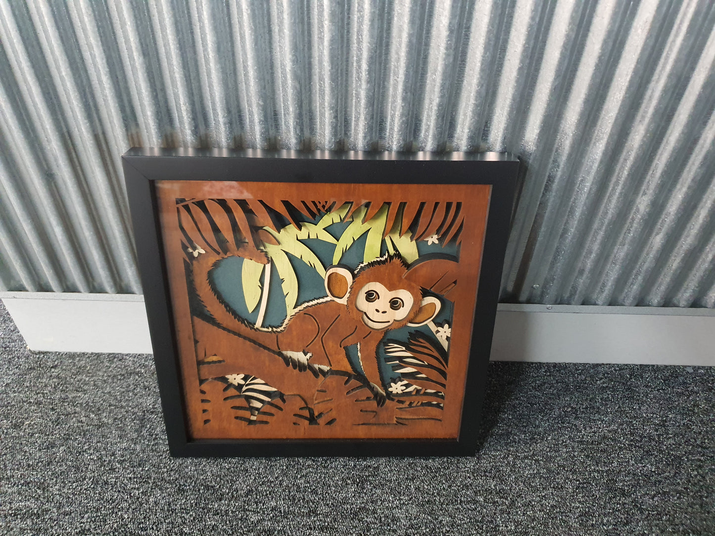 Monkey, 3D by TJ Picture Framing 32cm x 32cm