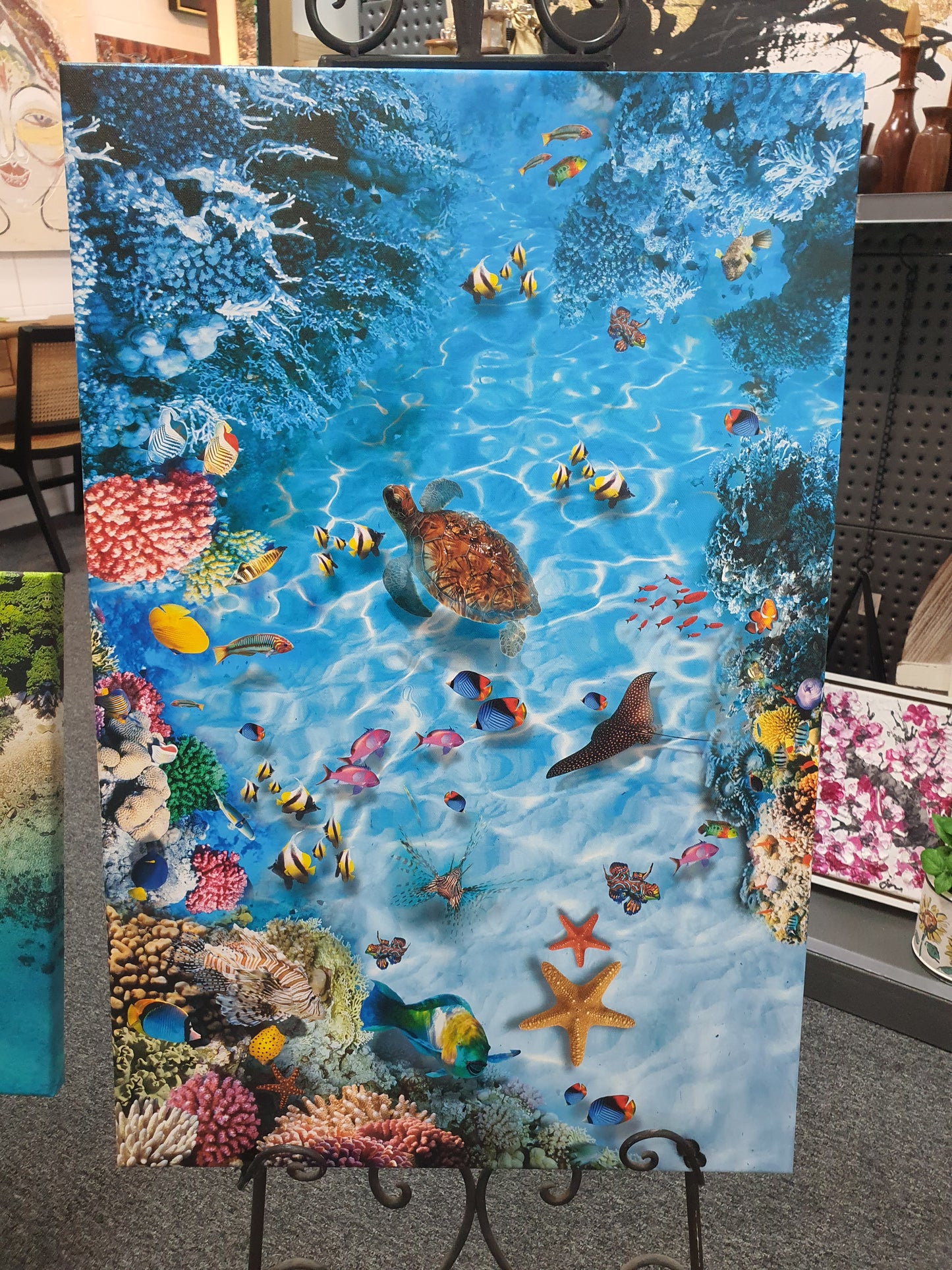 Reef Printed Canvas by TJ Picture Framing 52cm x 78cm