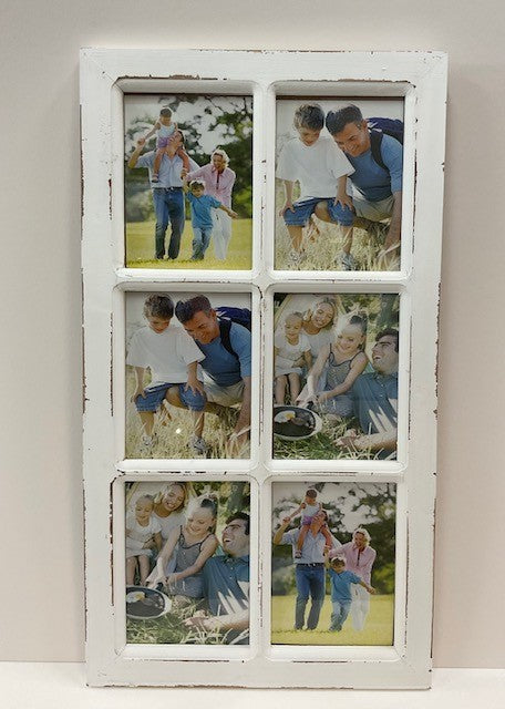 Rustic White Window Collage Photo Frame Large