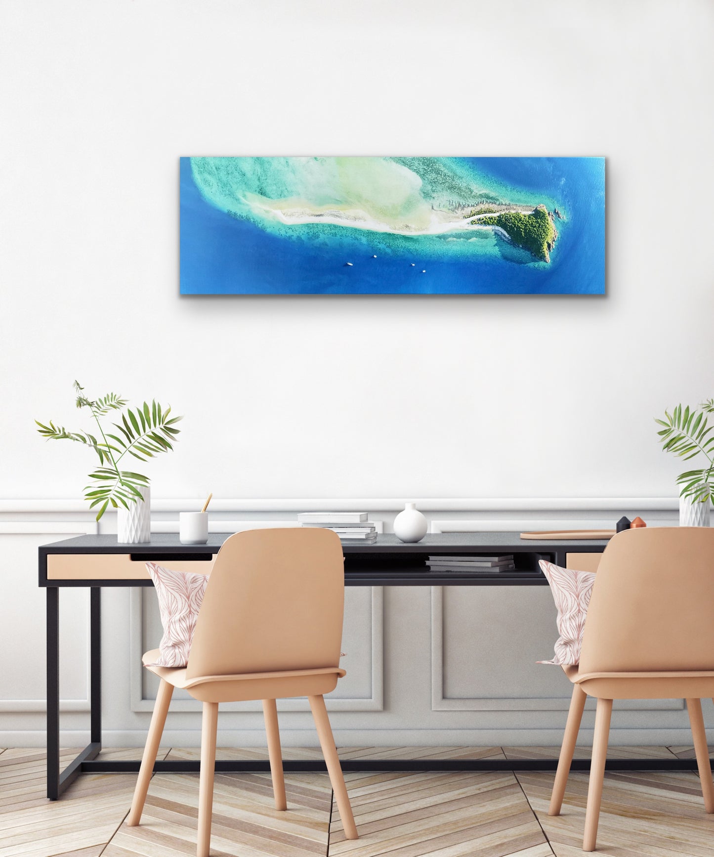 Aerial island print Whitsunday Islands