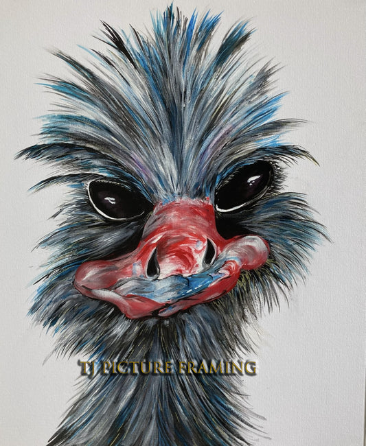 Ostrich with attitude - by Kartherin Murray - Limited Edition Canvas