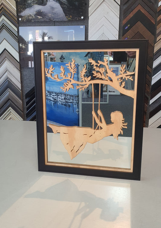 Girl on Swing Mirror by TJ Picture Framing