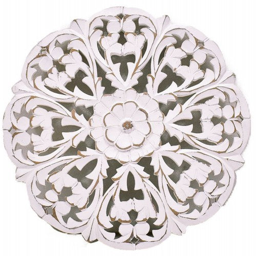 Carved White Wall Decor 41x41cm