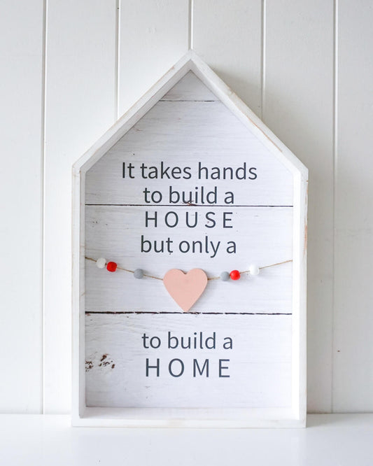 Home Decor Hearts to build a home 30x48cm